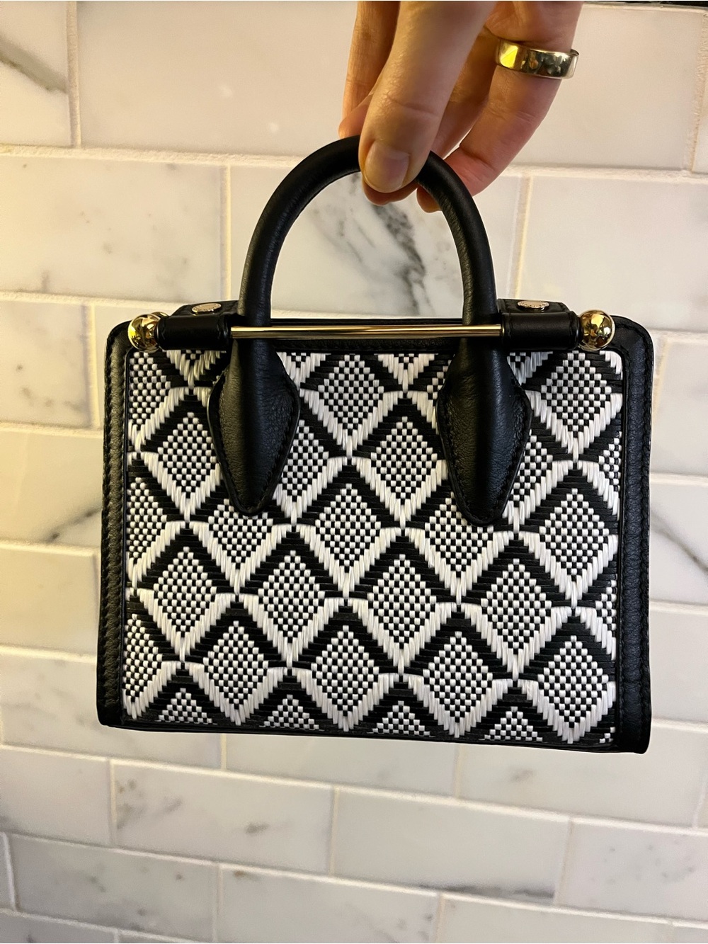 Strathberry *Limited Edition* Black and White Nano bag